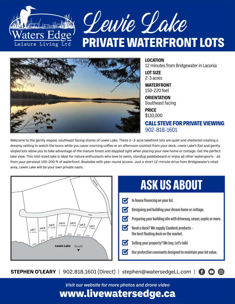 Lewie Lake Cut Sheet